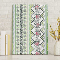Hawaii Makahiki Turtle Canvas Wall Art Green Tapa Pattern LT05 Without Frame Green - Polynesian Pride