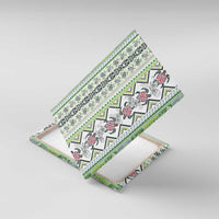 Hawaii Makahiki Turtle Canvas Wall Art Green Tapa Pattern LT05 With Frame Green - Polynesian Pride