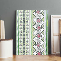 Hawaii Makahiki Turtle Canvas Wall Art Green Tapa Pattern LT05 - Polynesian Pride