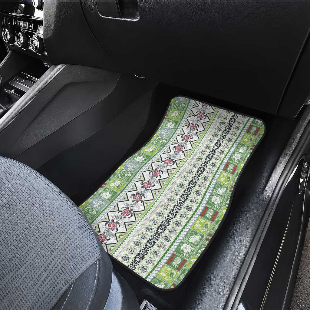 Hawaii Makahiki Turtle Car Mats Green Tapa Pattern LT05 - Polynesian Pride