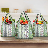 Hawaii Makahiki Turtle Grocery Bag Green Tapa Pattern LT05 3-pack One Size Green - Polynesian Pride