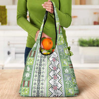 Hawaii Makahiki Turtle Grocery Bag Green Tapa Pattern LT05 - Polynesian Pride