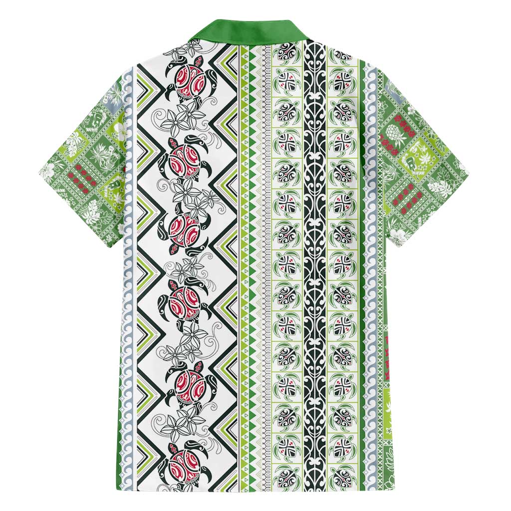 Hawaii Makahiki Turtle Hawaiian Shirt Green Tapa Pattern LT05 - Polynesian Pride