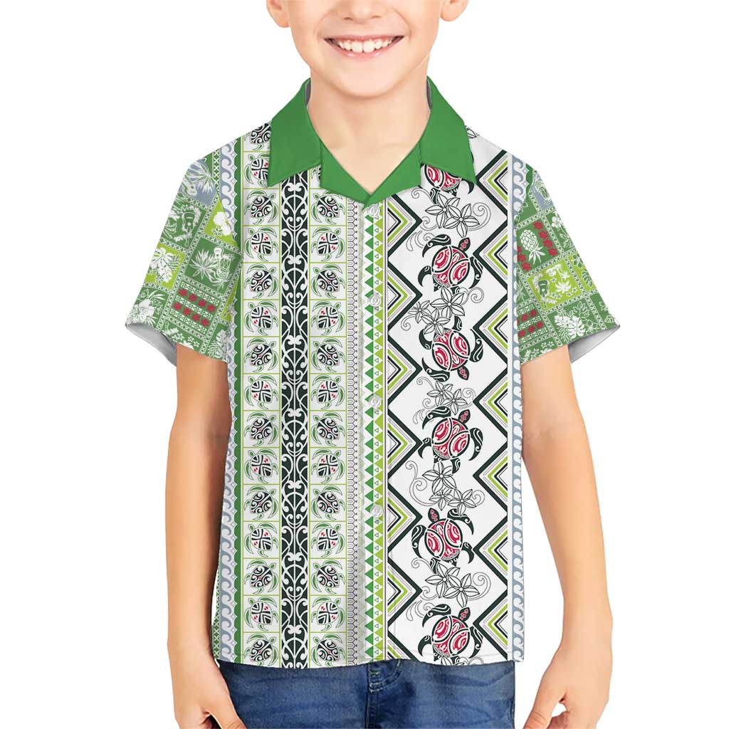 Hawaii Makahiki Turtle Hawaiian Shirt Green Tapa Pattern LT05 - Polynesian Pride