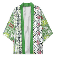 Hawaii Makahiki Turtle Kimono Green Tapa Pattern LT05 Unisex Green - Polynesian Pride