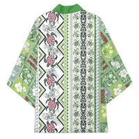 Hawaii Makahiki Turtle Kimono Green Tapa Pattern LT05 - Polynesian Pride