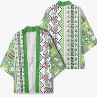 Hawaii Makahiki Turtle Kimono Green Tapa Pattern LT05 - Polynesian Pride