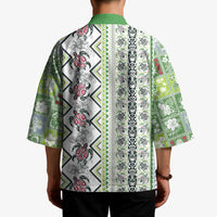 Hawaii Makahiki Turtle Kimono Green Tapa Pattern LT05 - Polynesian Pride