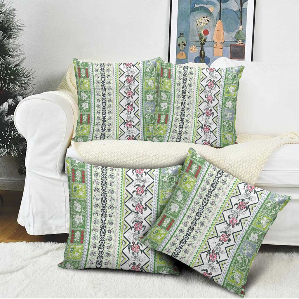 Hawaii Makahiki Turtle Pillow Cover Green Tapa Pattern LT05 - Polynesian Pride