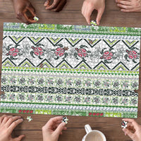 Hawaii Makahiki Turtle Puzzle Green Tapa Pattern LT05 - Polynesian Pride