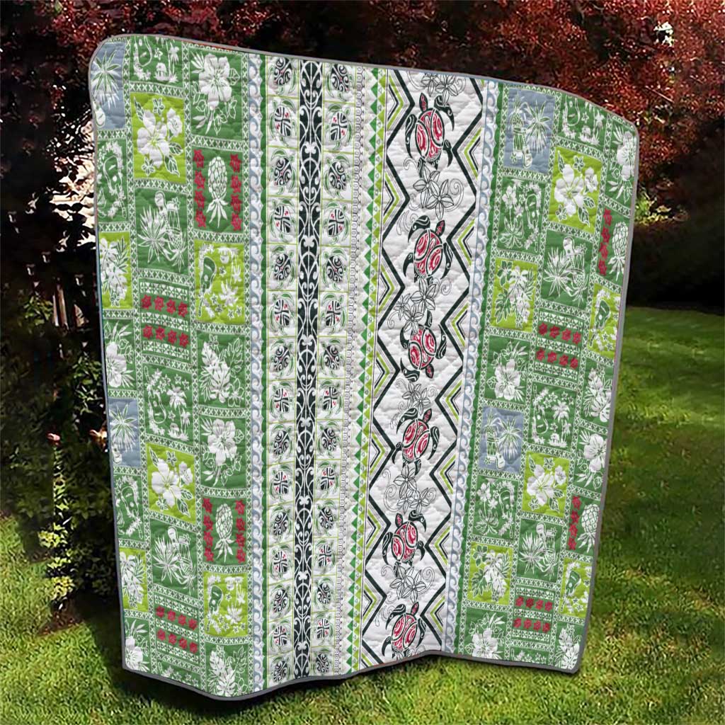 Hawaii Makahiki Turtle Quilt Green Tapa Pattern LT05 - Polynesian Pride