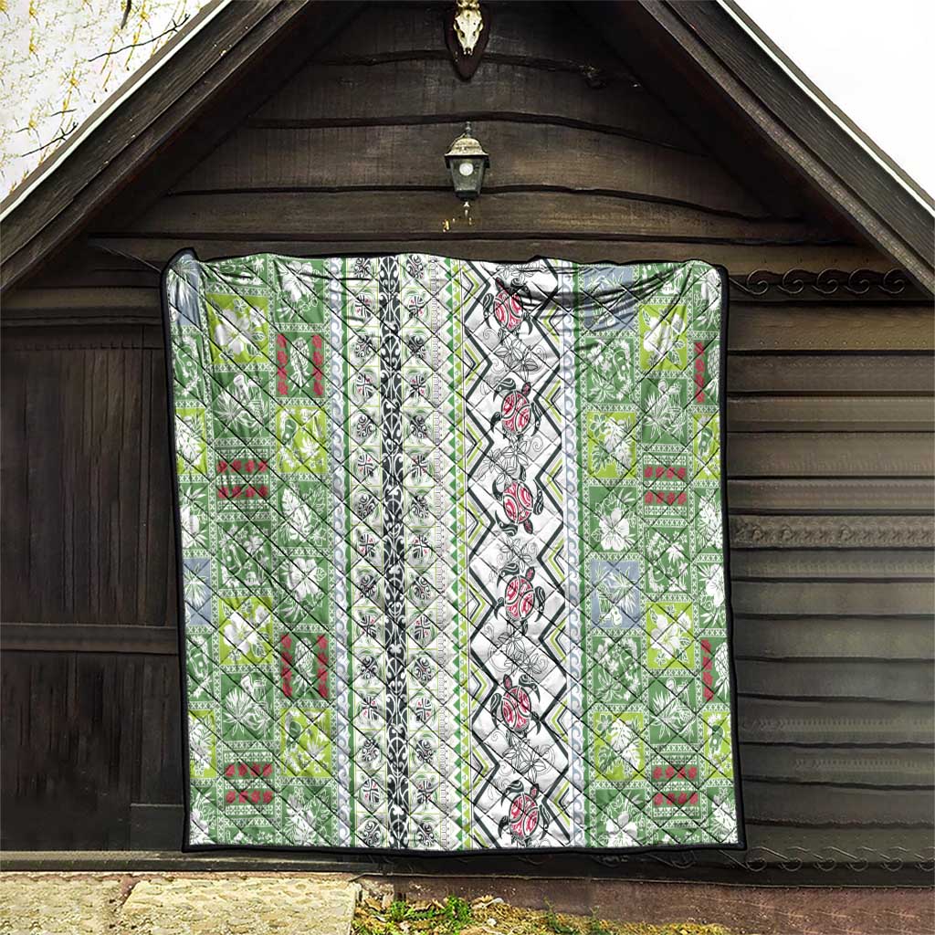 Hawaii Makahiki Turtle Quilt Green Tapa Pattern LT05 - Polynesian Pride