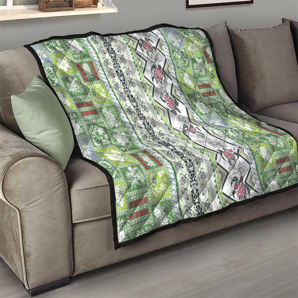 Hawaii Makahiki Turtle Quilt Green Tapa Pattern LT05 - Polynesian Pride