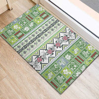 Hawaii Makahiki Turtle Rubber Doormat Green Tapa Pattern LT05 - Polynesian Pride