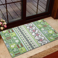 Hawaii Makahiki Turtle Rubber Doormat Green Tapa Pattern LT05 - Polynesian Pride