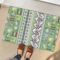 Hawaii Makahiki Turtle Rubber Doormat Green Tapa Pattern LT05 - Polynesian Pride