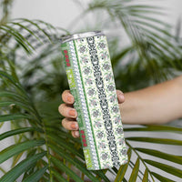 Hawaii Makahiki Turtle Skinny Tumbler Green Tapa Pattern LT05 - Polynesian Pride