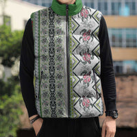 Hawaii Makahiki Turtle Sleeveless Puffer Jacket Green Tapa Pattern LT05 - Polynesian Pride