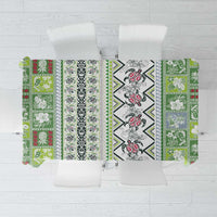 Hawaii Makahiki Turtle Tablecloth Green Tapa Pattern LT05 Green - Polynesian Pride