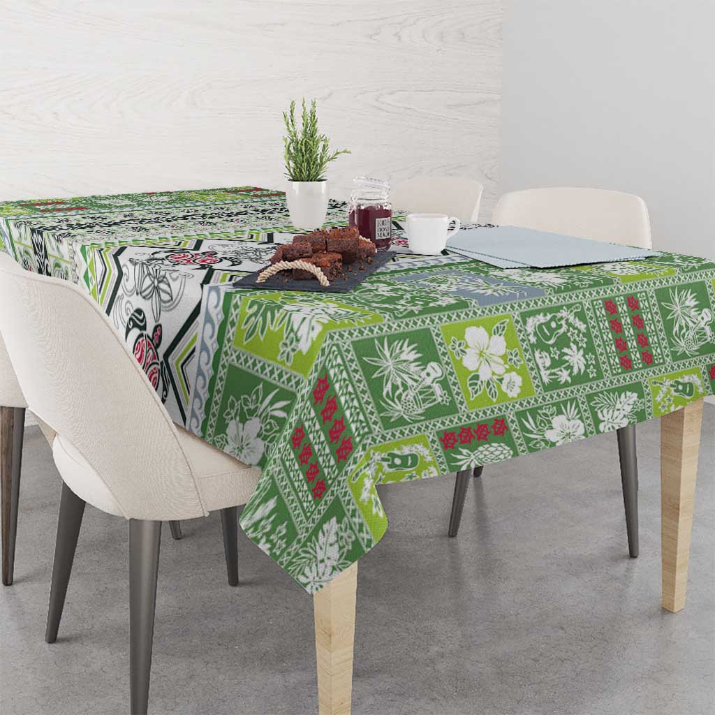 Hawaii Makahiki Turtle Tablecloth Green Tapa Pattern LT05 - Polynesian Pride