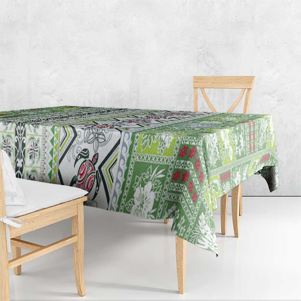 Hawaii Makahiki Turtle Tablecloth Green Tapa Pattern LT05 - Polynesian Pride