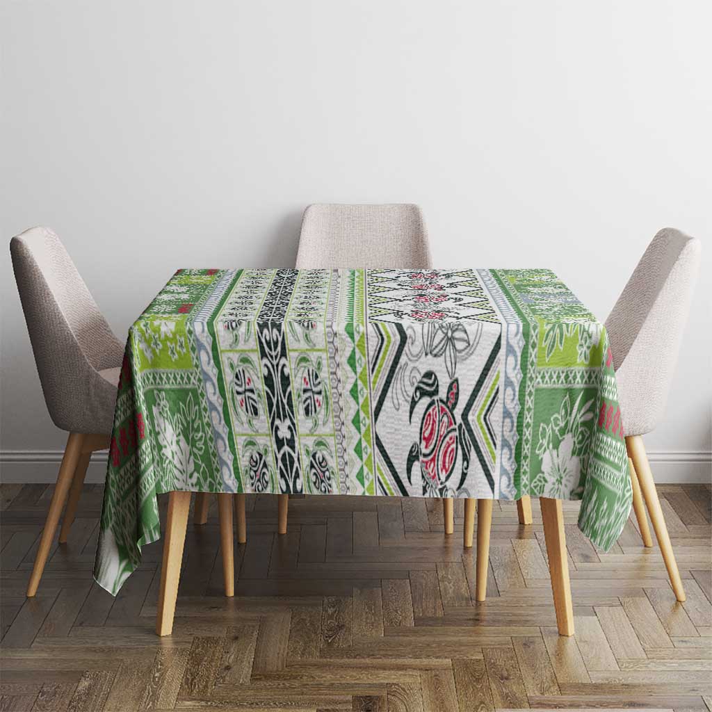 Hawaii Makahiki Turtle Tablecloth Green Tapa Pattern LT05 - Polynesian Pride