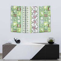Hawaii Makahiki Turtle Tapestry Green Tapa Pattern LT05 - Polynesian Pride