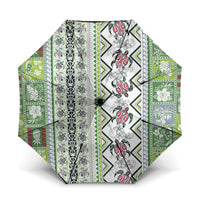 Hawaii Makahiki Turtle Umbrella Green Tapa Pattern LT05 One Size Folded 11.42 inch Opened Diameter 37.4 inch Green - Polynesian Pride