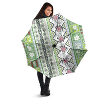 Hawaii Makahiki Turtle Umbrella Green Tapa Pattern LT05 - Polynesian Pride