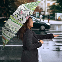 Hawaii Makahiki Turtle Umbrella Green Tapa Pattern LT05 - Polynesian Pride