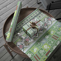 Hawaii Makahiki Turtle Wrapping Paper Green Tapa Pattern LT05 - Polynesian Pride