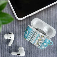 Hawaii Makahiki Turtle AirPods Case Blue Tapa Pattern LT05 - Polynesian Pride