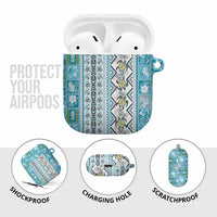 Hawaii Makahiki Turtle AirPods Case Blue Tapa Pattern LT05 - Polynesian Pride