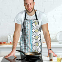 Hawaii Makahiki Turtle Apron Blue Tapa Pattern LT05 - Polynesian Pride