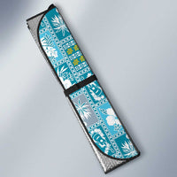 Hawaii Makahiki Turtle Auto Sun Shade Blue Tapa Pattern LT05 - Polynesian Pride