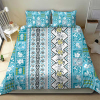 Hawaii Makahiki Turtle Bedding Set Blue Tapa Pattern LT05 - Polynesian Pride