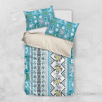 Hawaii Makahiki Turtle Bedding Set Blue Tapa Pattern LT05 US Twin 172cm x 218cm Blue - Polynesian Pride