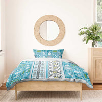 Hawaii Makahiki Turtle Bedding Set Blue Tapa Pattern LT05 - Polynesian Pride