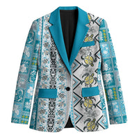 Hawaii Makahiki Turtle Blazer Blue Tapa Pattern LT05 Unisex Blue - Polynesian Pride