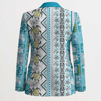 Hawaii Makahiki Turtle Blazer Blue Tapa Pattern LT05 - Polynesian Pride
