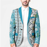 Hawaii Makahiki Turtle Blazer Blue Tapa Pattern LT05 - Polynesian Pride