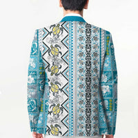 Hawaii Makahiki Turtle Blazer Blue Tapa Pattern LT05 - Polynesian Pride