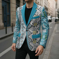 Hawaii Makahiki Turtle Blazer Blue Tapa Pattern LT05 - Polynesian Pride