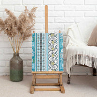 Hawaii Makahiki Turtle Canvas Wall Art Blue Tapa Pattern LT05 - Polynesian Pride