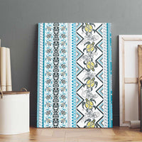 Hawaii Makahiki Turtle Canvas Wall Art Blue Tapa Pattern LT05 - Polynesian Pride