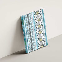 Hawaii Makahiki Turtle Canvas Wall Art Blue Tapa Pattern LT05 - Polynesian Pride