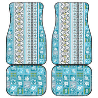 Hawaii Makahiki Turtle Car Mats Blue Tapa Pattern LT05 - Polynesian Pride