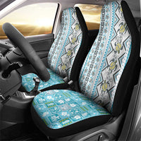 Hawaii Makahiki Turtle Car Seat Cover Blue Tapa Pattern LT05 - Polynesian Pride