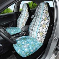 Hawaii Makahiki Turtle Car Seat Cover Blue Tapa Pattern LT05 - Polynesian Pride