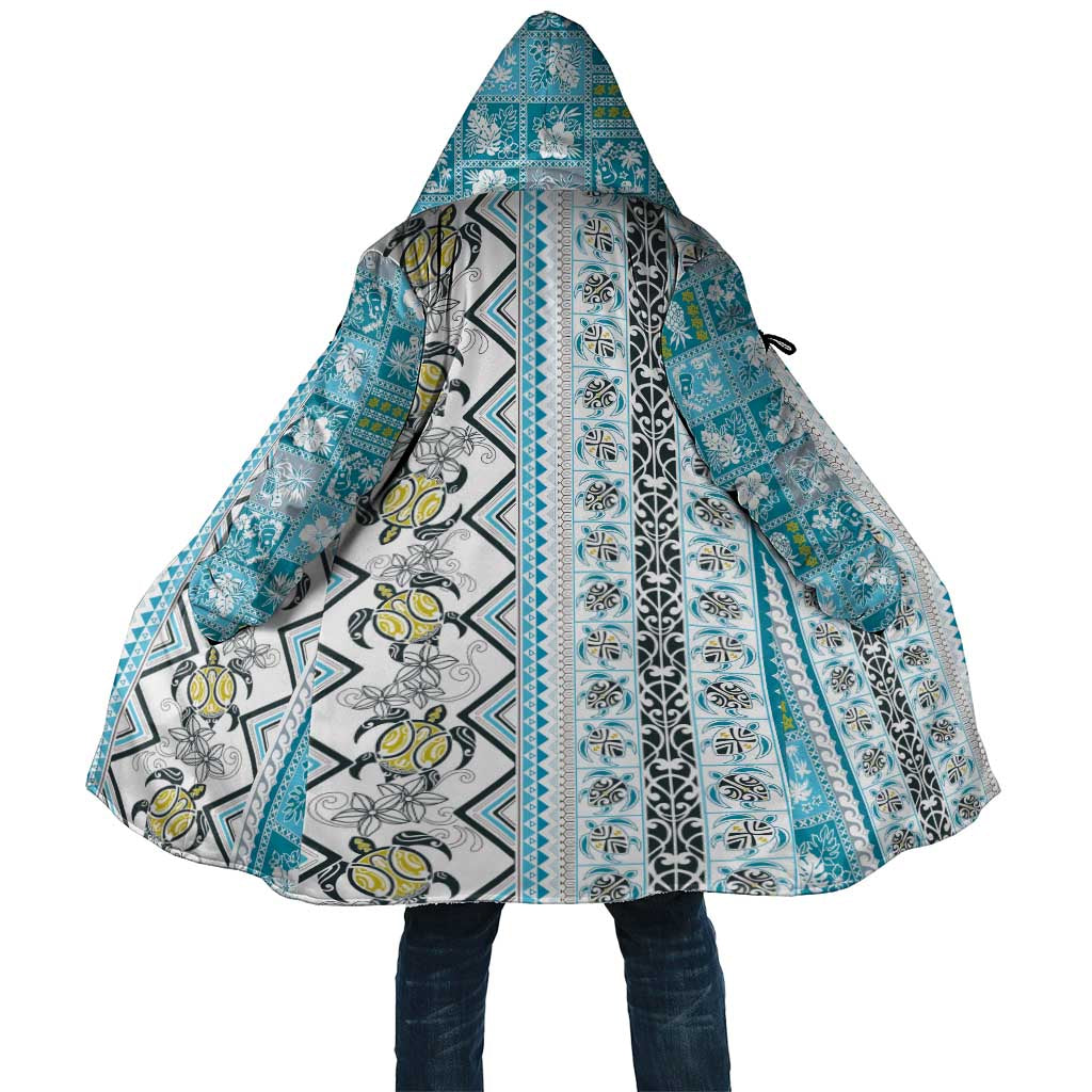 Hawaii Makahiki Turtle Cloak Blue Tapa Pattern LT05 Unisex Blue - Polynesian Pride